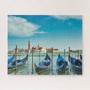 Venice Grand Canal met blauwe iconische gondels Legpuzzel