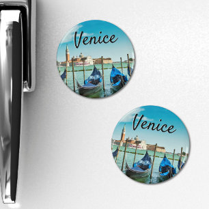 Venice Grand Canal met blauwe iconische gondels Magneet