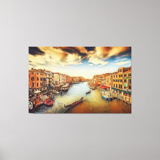 Venice grand canal met gondolas Canvas Print (Voorkant)