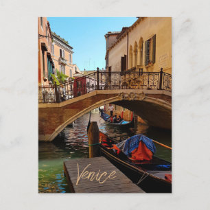 Venice Italië Canal Bridge Boat Travel Briefkaart