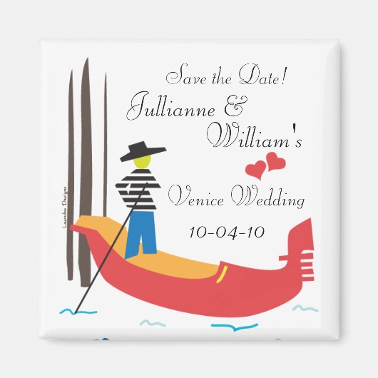 Venice Italy Save the Date Magnet Magneet (Voorkant)