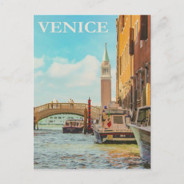 Venice Italy Vintage Travel Poster Briefkaart