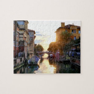 Venice Lido-kanaal op Sunset, Italiaans uitzicht,  Legpuzzel