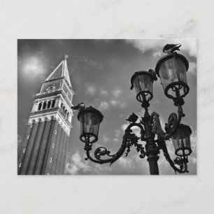Venice San Marco Tower en Street Lights Briefkaart