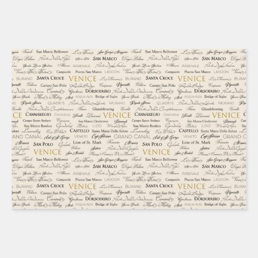 Venice Sights Gift Wrap - 3 vellen (Voorkant 2)