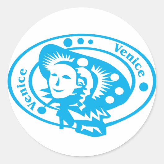 Venice Stamp Ronde Sticker (Voorkant)