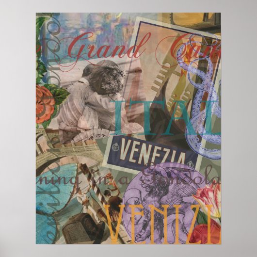 Venice Trendy Italy Travel Collage Poster (Voorkant)