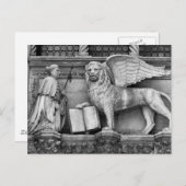 VENICE WINGING LION B/W BRIEFKAART (Voorkant / Achterkant)