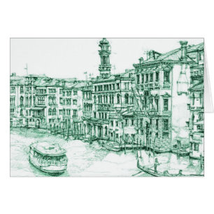 Venise en encre verte