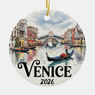 Venise Italie 2026 Ornement de Noël Cadeau de Voya