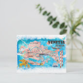 Venise Italie Carte illustrée avec les canaux prin (Debout devant)