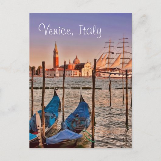 Venise, Italie Gondolas Et Carte Postale Voilier (Devant)
