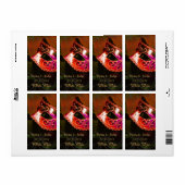 Venise Masquerade Mariage de vin rouge Étiquette (Feuille entière)