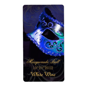 Venise Masquerade Vins Bleus Étiquette de vacances