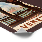 Venise Venezia Affiche de voyage ancienne restauré (Coin)