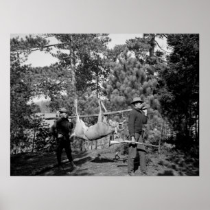 Venison op een stok, begin jaren 1900 poster