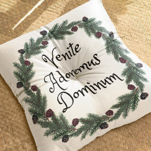 Venite Adoremus Vintage-kerstcarol Latijn Kussen