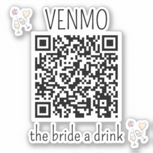 VENMO de Bride een Drink QR Code Bachelorette Part Sticker