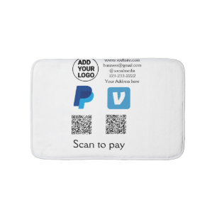 Venmo paypal scan om te betalen voeg q r-code logo badmat