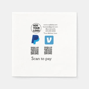 Venmo paypal scan om te betalen voeg q r code logo servet