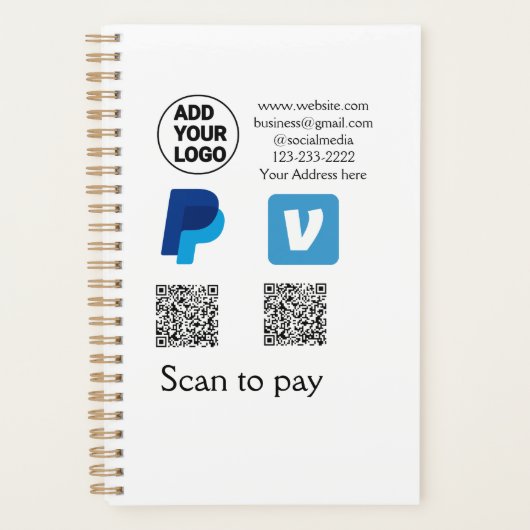 Venmo paypal scan pour payer ajouter q r code logo (Devant)