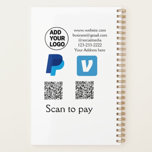 Venmo paypal scan pour payer ajouter q r code logo (Dos)