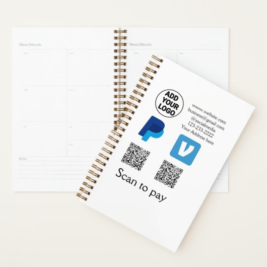 Venmo paypal scan pour payer ajouter q r code logo (Devant avec enveloppe)