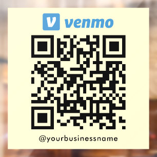 Venmo QR Code Betaling Scan naar Betalen Soft Groo Raamsticker