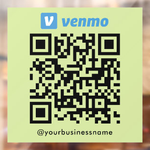 Venmo QR Code Betaling Scan om Lime Green te betal Raamsticker