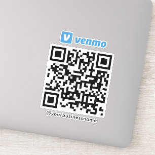 Venmo QR Code Betaling Scannen naar Betalen Wit Sticker