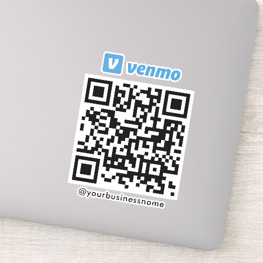Venmo QR Code Betaling Scannen naar Betalen Wit Sticker (Detail)