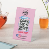 Venmo QR Code Betaling | Scannen naar betalend bed Reclamebord Met Voetstuk (Insitu)