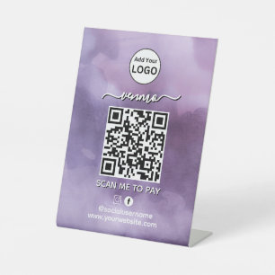 Venmo QR-code Betaling   Scannen naar zakelijke Lo Reclamebord Met Voetstuk