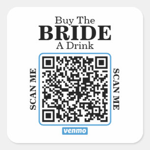Venmo QR Code Koop de Bruid Eén Op Een Meisjesuitj Vierkante Sticker