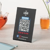 Venmo QR Code Payment | Black Scan to Pay Business Reclamebord Met Voetstuk (Insitu)