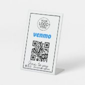 Venmo QR Code Payment Logo Script Social Media Reclamebord Met Voetstuk (Voorkant)