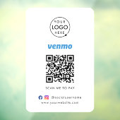 Venmo QR-codebetaling | Scan om het bedrijfslogo t Raamsticker (Vel 3)