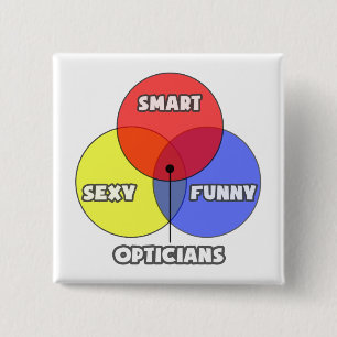 Venn-diagram .. opticien vierkante button 5,1 cm