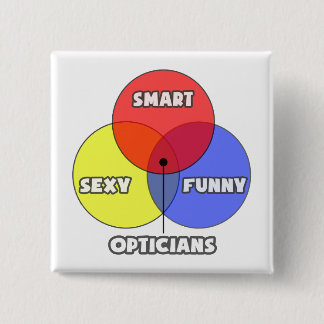 Venn-diagram .. opticien vierkante button 5,1 cm