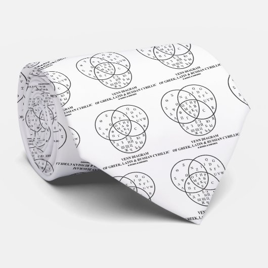 Venn-diagram van het Grieks, Latijn en Russisch Cy Stropdas (Opgerold)