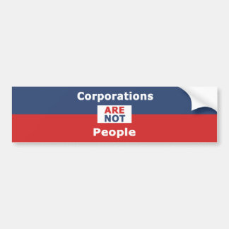 Vennootschappen zijn geen mensen - bumper siticker bumpersticker