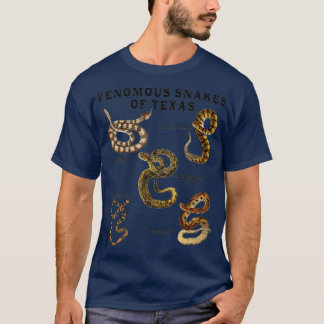Venomous Snakes of Texas Rattlesnake Copperhead T-shirt