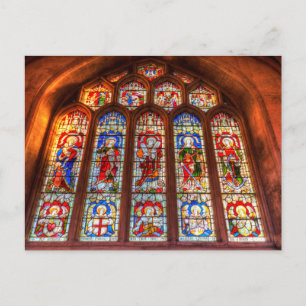 Venster Bath Abbey Glas in lood Briefkaart