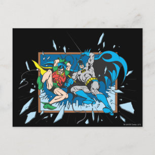 Venster Batman en Robin Shatter Briefkaart