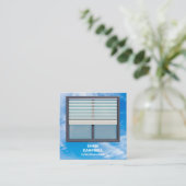 🌙 Venster Blinds Aangepaste QR Vierkante Visitekaartje (Staand voorkant)