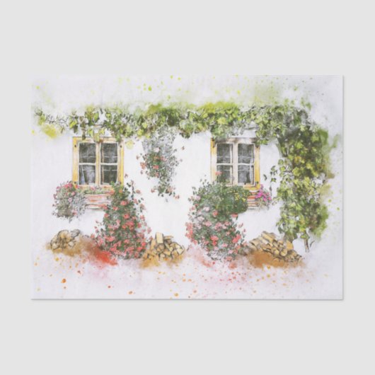 venster bloemen deduplicatie weefselpapier tissuepapier (Voorkant)