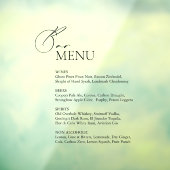 Venster Cling Bruiloft Bar Menu Sign Raamsticker (Vel 3)