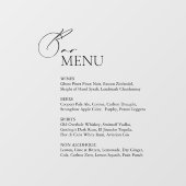 Venster Cling Bruiloft Bar Menu Sign Raamsticker (Vel)