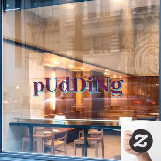 Venster/deurklamp aanpassen - Pudding ontwerp Raamsticker (Cafe Raam)