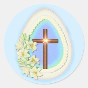 Venster Eieren en Kruis Ronde Sticker